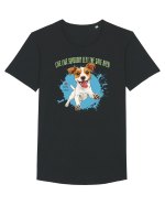 LIVE LIKE SOMEBODY LEFT THE GATE OPEN - Russell Terrier Tricou mânecă scurtă guler larg Bărbat Skater