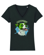 SMOKIN` ! - Russell Terrier Tricou mânecă scurtă guler V Damă Evoker