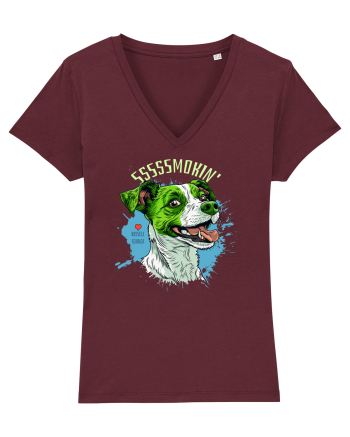 SMOKIN` ! - Russell Terrier Burgundy