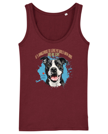 DANGEROUS TO LEAVE PITTBULLS WITH KIDS, KIDS  ARE SCARY - Pitbull Burgundy