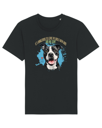 DANGEROUS TO LEAVE PITTBULLS WITH KIDS, KIDS  ARE SCARY - Pitbull Black