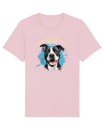 DANGEROUS TO LEAVE PITTBULLS WITH KIDS, KIDS  ARE SCARY - Pitbull Cotton Pink