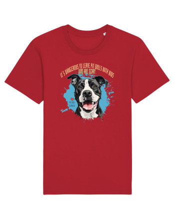 DANGEROUS TO LEAVE PITTBULLS WITH KIDS, KIDS  ARE SCARY - Pitbull Red