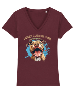 PERICULOS SA LASI PITBULII CU COPIII, COPIII SUNT GROAZNICI - Pitbull Tricou mânecă scurtă guler V Damă Evoker