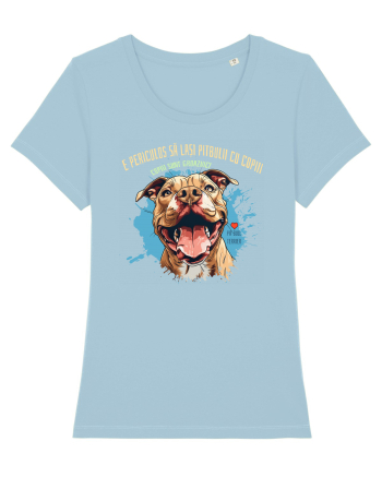 PERICULOS SA LASI PITBULII CU COPIII, COPIII SUNT GROAZNICI - Pitbull Sky Blue