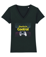 God is in Control Tricou mânecă scurtă guler V Damă Evoker