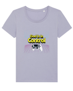 God is in Control Tricou mânecă scurtă guler larg fitted Damă Expresser