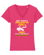 Joke under construction Tricou mânecă scurtă guler V Damă Evoker