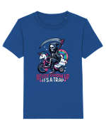 Ilustrație schelet amuzant călare pe un triciclu Tricou mânecă scurtă  Copii Mini Creator