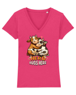 Fata cowgirl, Iubire vacute, Imbratisari la turma Tricou mânecă scurtă guler V Damă Evoker