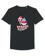 Cupe de înghețată fericire Kawaii Tricou mânecă scurtă guler larg Bărbat Skater