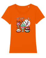 Deserturi japoneze Kawaii - Înghețată și Dulciuri Tricou mânecă scurtă guler larg fitted Damă Expresser
