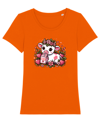 Vaca ce bea Lapte de căpșuni Bright Orange