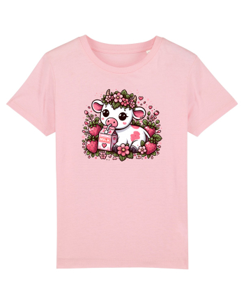 Vaca ce bea Lapte de căpșuni Cotton Pink