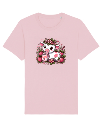 Vaca ce bea Lapte de căpșuni Cotton Pink