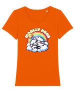 Oile Drăguțe Iubesc un Design Mama și Copil Tricou mânecă scurtă guler larg fitted Damă Expresser