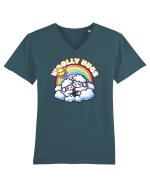 Oile Drăguțe Iubesc un Design Mama și Copil Tricou mânecă scurtă guler V Bărbat Presenter