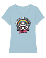 Pisica Rock Cat, o Felina Cu Suflet Rock Metal Tricou mânecă scurtă guler larg fitted Damă Expresser