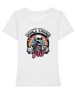 Schelet Rocker - Nu mai gandi, simte! Tricou mânecă scurtă guler larg fitted Damă Expresser