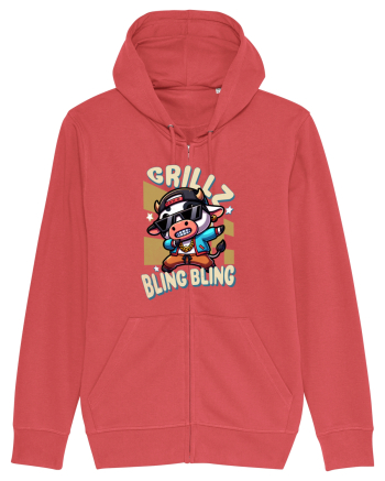 Vaca Cu Grillz Dabbing, O Vaca Amuzantă Bling Bling Carmine Red