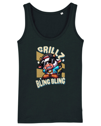 Vaca Cu Grillz Dabbing, O Vaca Amuzantă Bling Bling Black