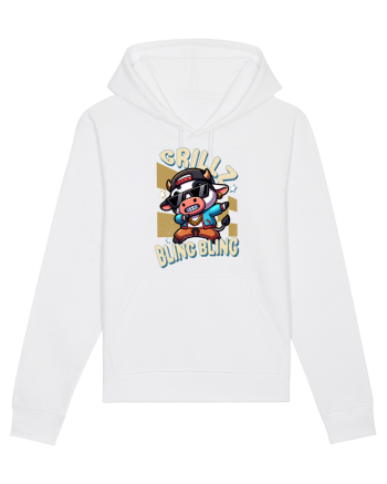 Vaca Cu Grillz Dabbing, O Vaca Amuzantă Bling Bling White
