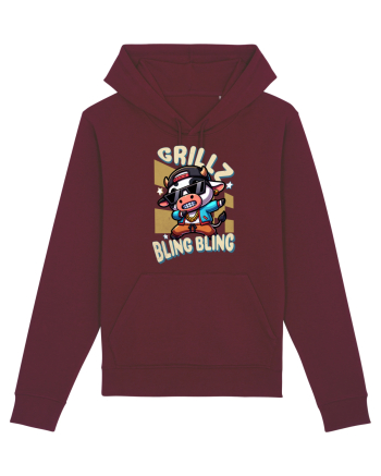 Vaca Cu Grillz Dabbing, O Vaca Amuzantă Bling Bling Burgundy