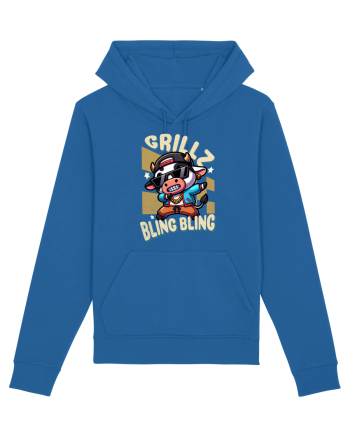 Vaca Cu Grillz Dabbing, O Vaca Amuzantă Bling Bling Royal Blue
