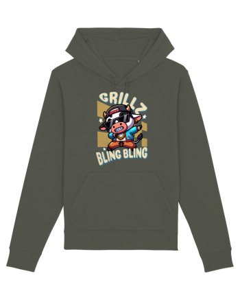 Vaca Cu Grillz Dabbing, O Vaca Amuzantă Bling Bling Khaki
