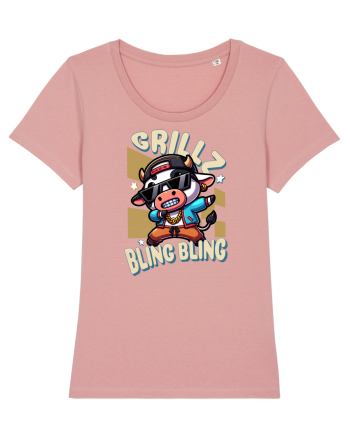 Vaca Cu Grillz Dabbing, O Vaca Amuzantă Bling Bling Canyon Pink