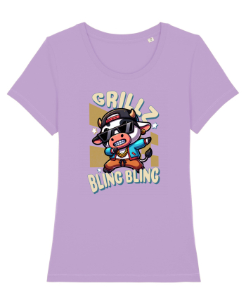 Vaca Cu Grillz Dabbing, O Vaca Amuzantă Bling Bling Lavender Dawn