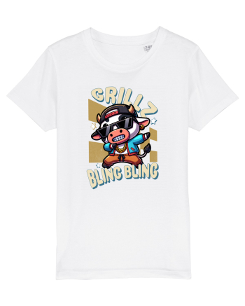 Vaca Cu Grillz Dabbing, O Vaca Amuzantă Bling Bling White