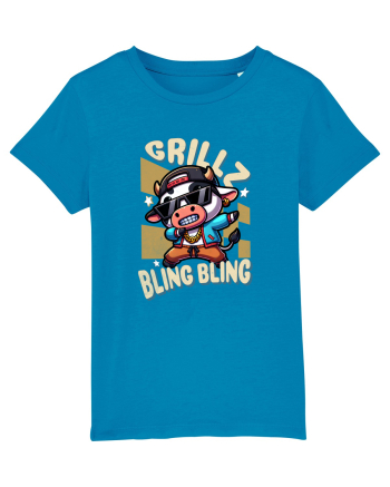 Vaca Cu Grillz Dabbing, O Vaca Amuzantă Bling Bling Azur
