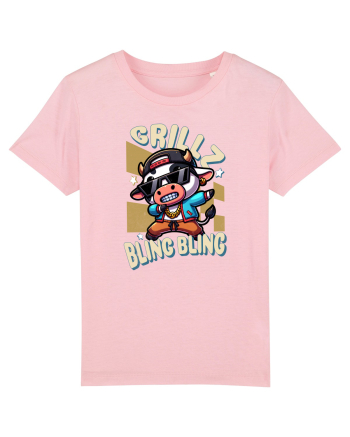 Vaca Cu Grillz Dabbing, O Vaca Amuzantă Bling Bling Cotton Pink
