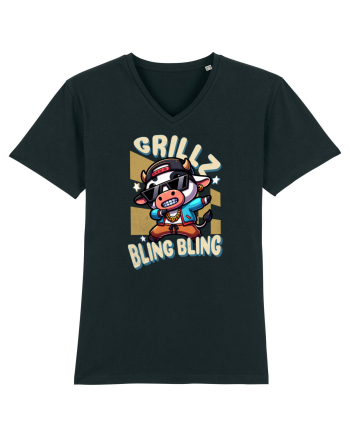 Vaca Cu Grillz Dabbing, O Vaca Amuzantă Bling Bling Black