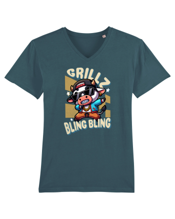 Vaca Cu Grillz Dabbing, O Vaca Amuzantă Bling Bling Stargazer