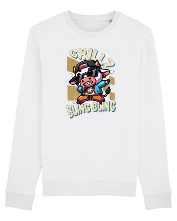 Vaca Cu Grillz Dabbing, O Vaca Amuzantă Bling Bling White