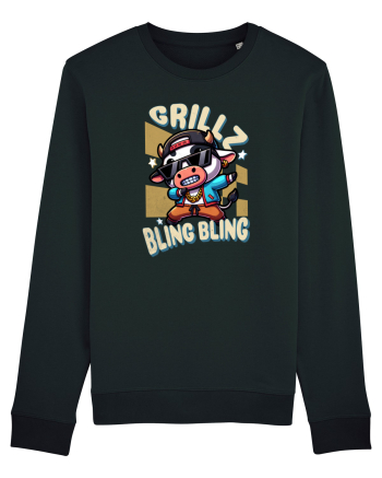 Vaca Cu Grillz Dabbing, O Vaca Amuzantă Bling Bling Black