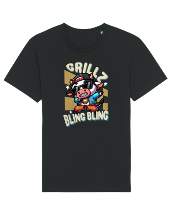Vaca Cu Grillz Dabbing, O Vaca Amuzantă Bling Bling Black