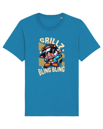 Vaca Cu Grillz Dabbing, O Vaca Amuzantă Bling Bling Azur