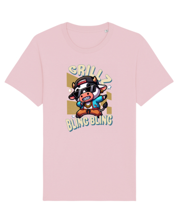 Vaca Cu Grillz Dabbing, O Vaca Amuzantă Bling Bling Cotton Pink