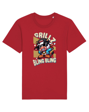 Vaca Cu Grillz Dabbing, O Vaca Amuzantă Bling Bling Red