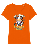 Artistul Iubitor de Câini Tricou mânecă scurtă guler larg fitted Damă Expresser