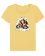Paște cu Câinele Drăguț Collie Tricou mânecă scurtă guler larg fitted Damă Expresser