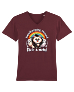 Pomeranian Amuzant Tricou mânecă scurtă guler V Bărbat Presenter