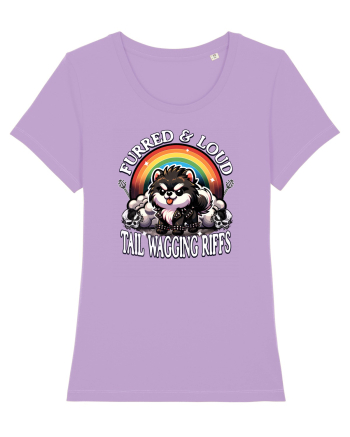 Pomeranian Amuzant Rock - Pufos și Zgomotos Lavender Dawn