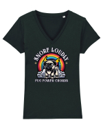 Pug Rock Heavy Metal Tricou mânecă scurtă guler V Damă Evoker