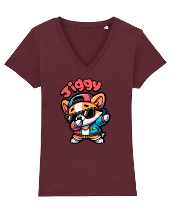 Dab Dance Corgi Jiggy în Stil Chibi Burgundy