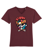 Dab Dance Corgi Jiggy în Stil Chibi Tricou mânecă scurtă guler V Bărbat Presenter