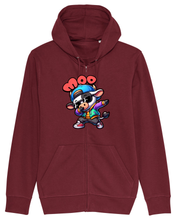 Vaca Amuzantă Dansând Dab în Stil Chibi Burgundy